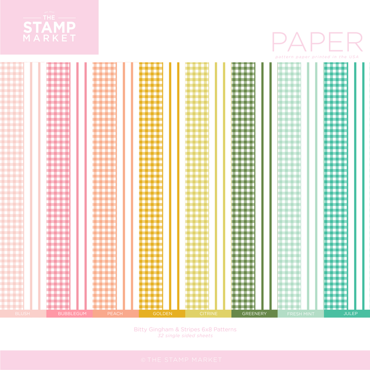BITTY GINGHAM &amp; STRIPES 6X8 PATTERNS