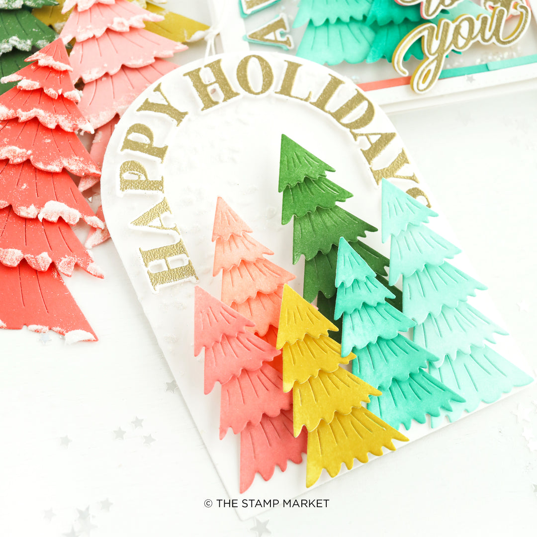 ARCHED HOLIDAY GREETINGS STAMP