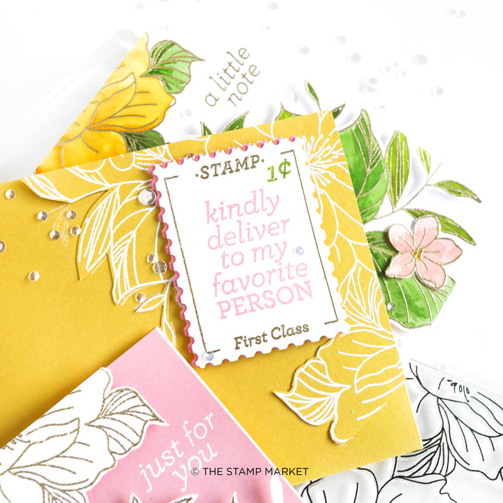 FLORAL NOTE STAMP