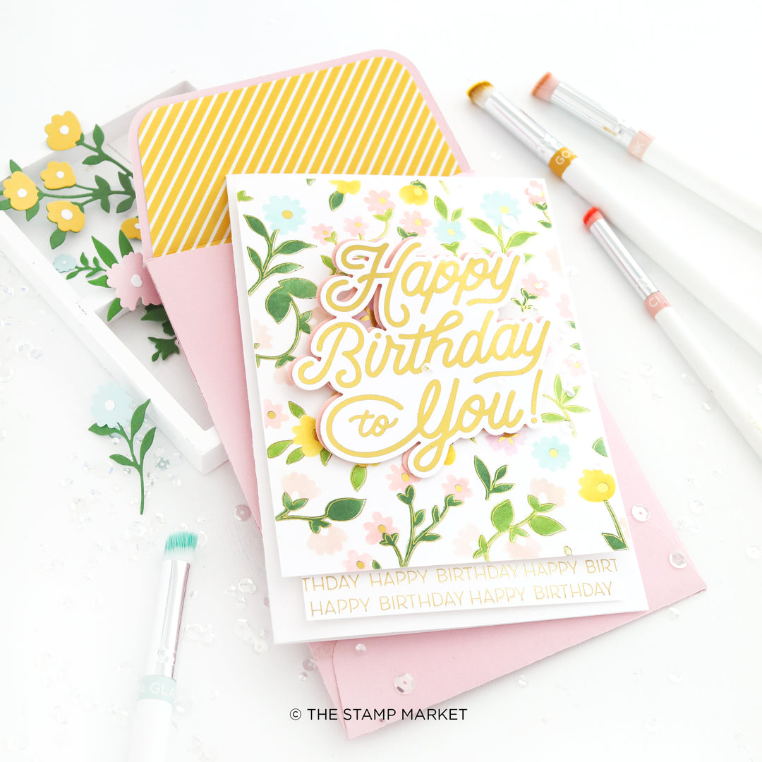 HAPPY BIRTHDAY BACKGROUND STAMP