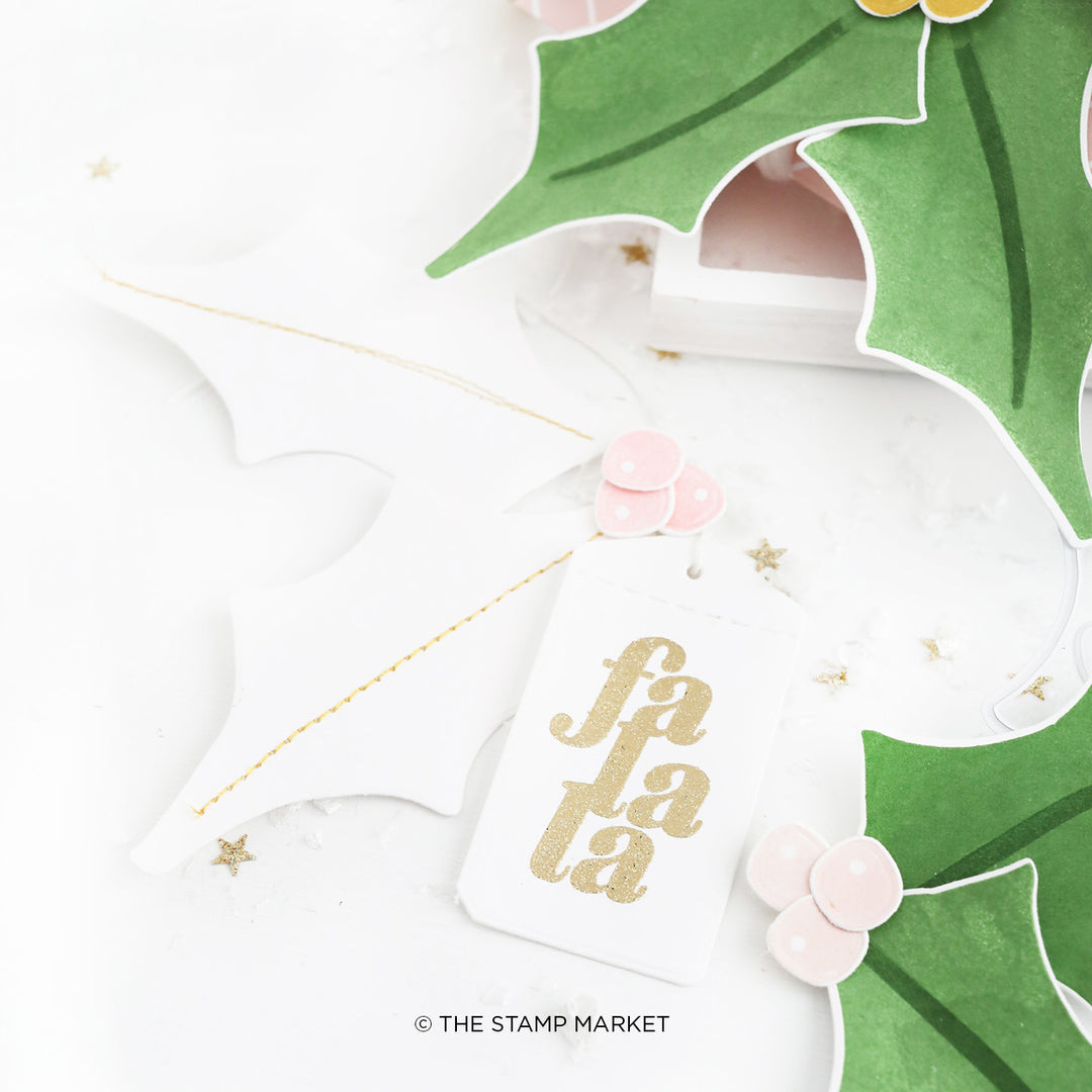 JUMBO HOLLY STAMP SET & DIE COMBO